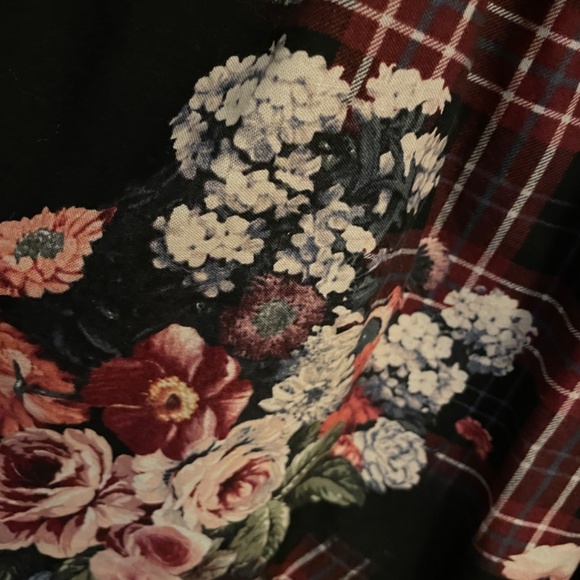 Modcloth Black Floral Plaid Midi Dress - Picture 5 of 6